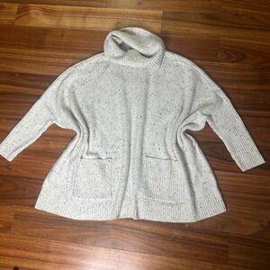 Loft FLECKED‎ POCKET PONCHO SWEATER oversized baggy knit